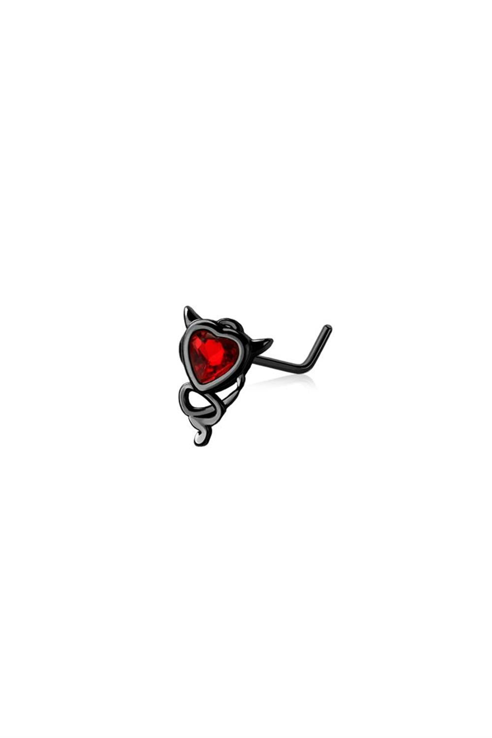 20G BLOODY HEART SURGICAL STEEL L-SHAPE NOSE RING